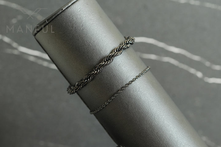 Rope Chain Bracelet (Black) - Manful