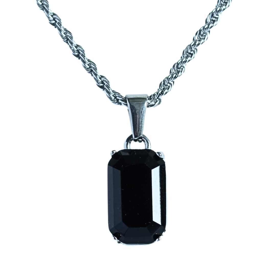 Onyx Stone Pendant (Silver) - Manful
