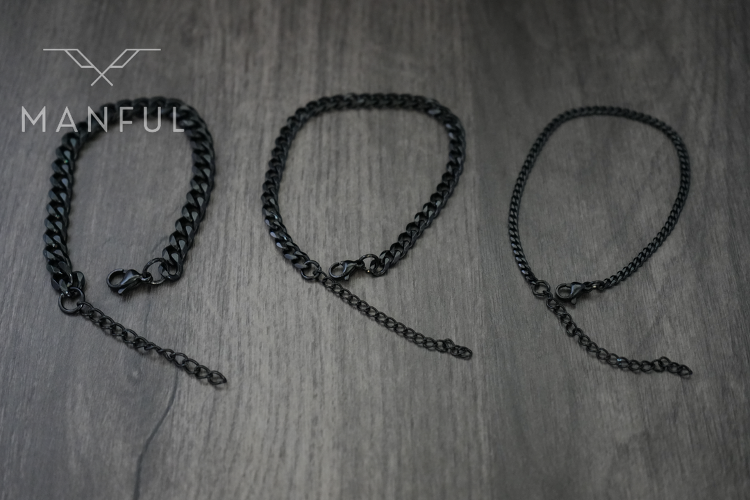 Cuban Chain Bracelet (Black) - ManfulCo