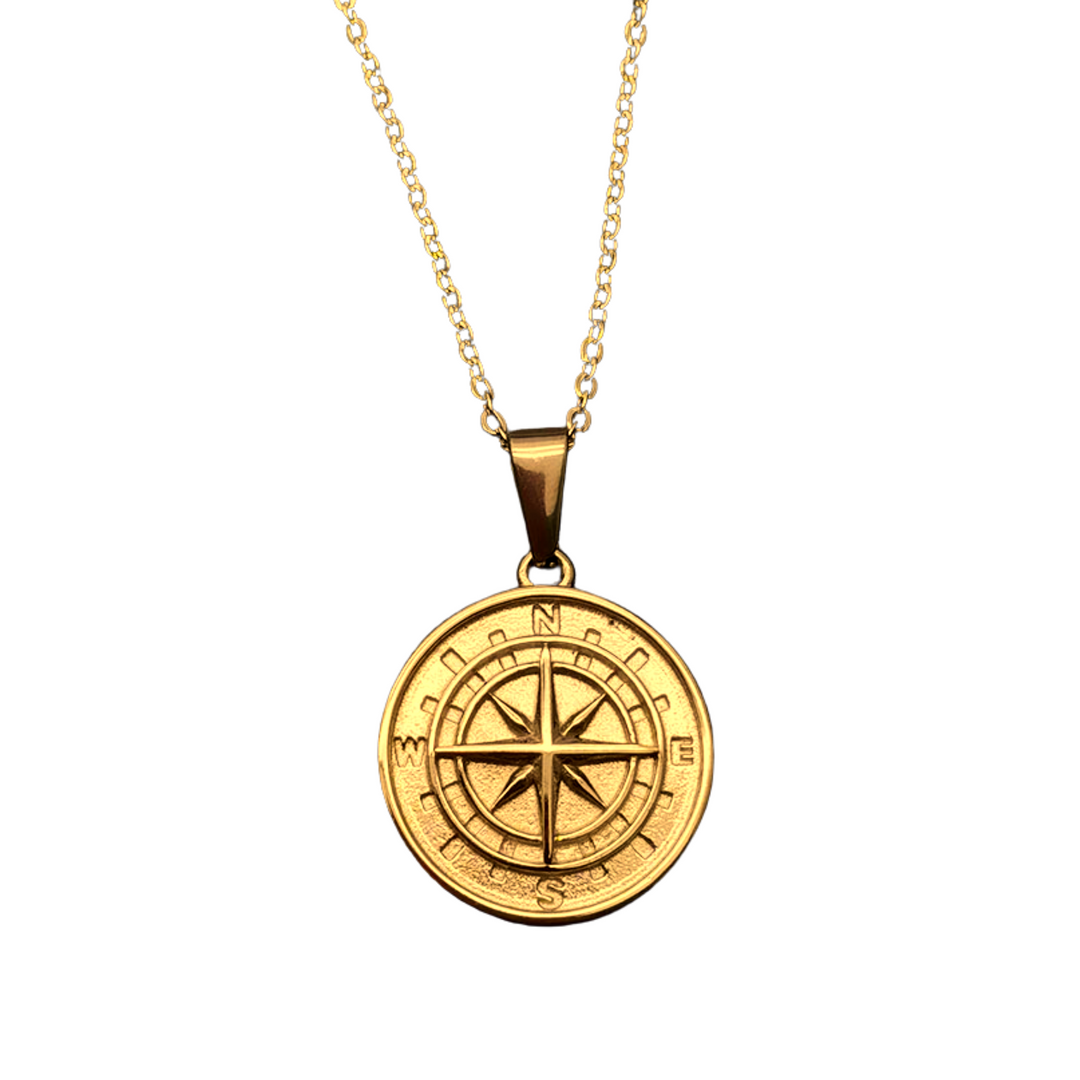 Compass Pendant Necklace (Gold) - ManfulCo