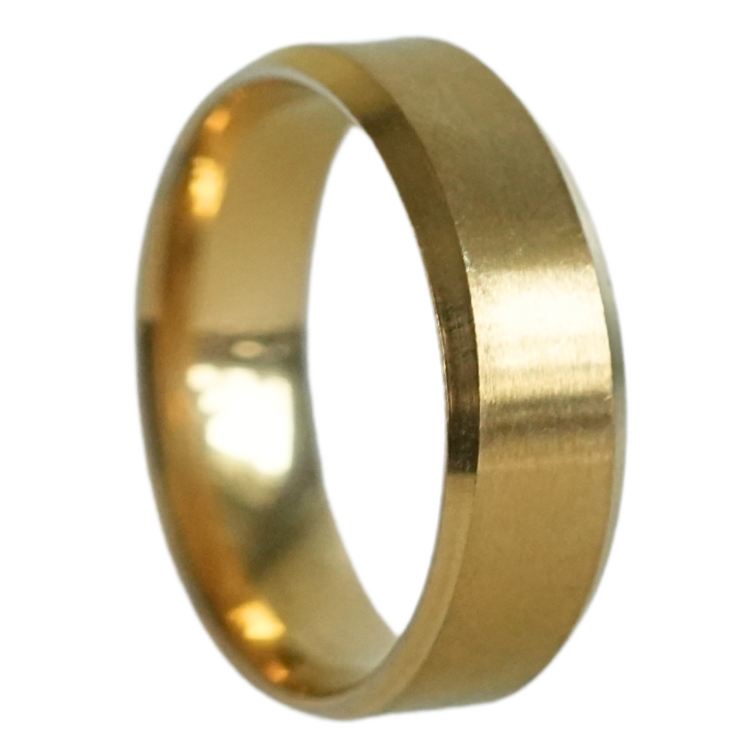 Simple Stainless Steel Ring 8mm (Gold) - Manful