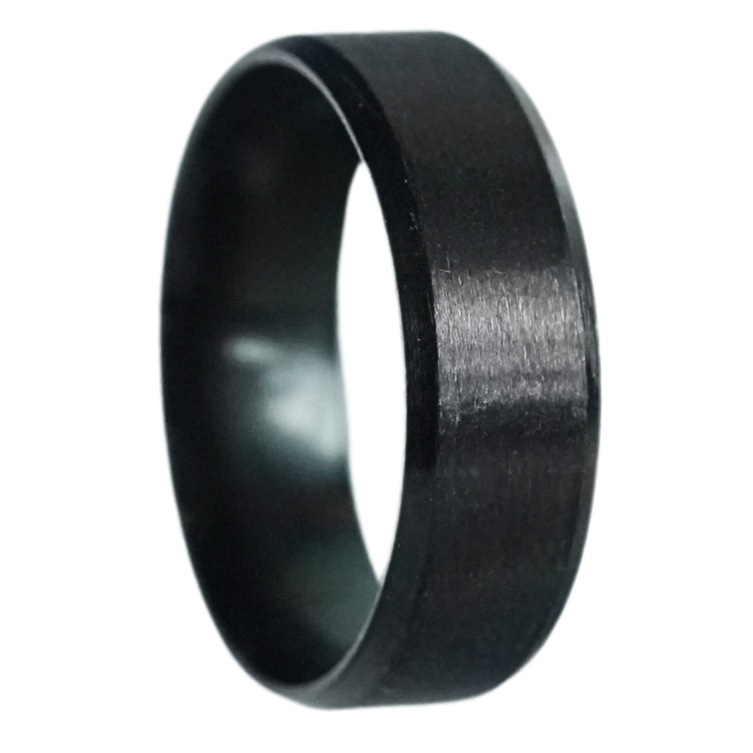 Simple Stainless Steel Ring 8mm (Black) - Manful