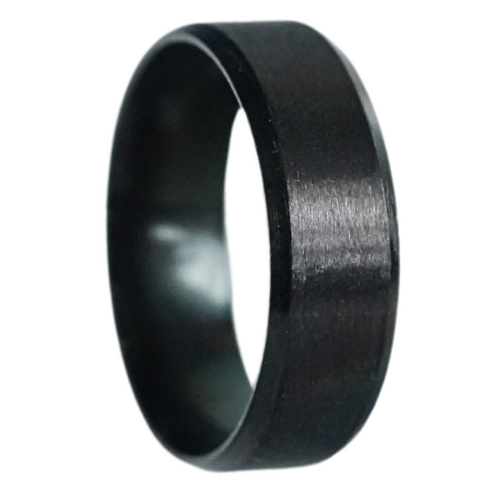 Simple Stainless Steel Ring 8mm (Black) - Manful