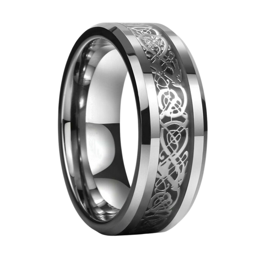 Dragon Pattern Ring (Silver) - ManfulCo