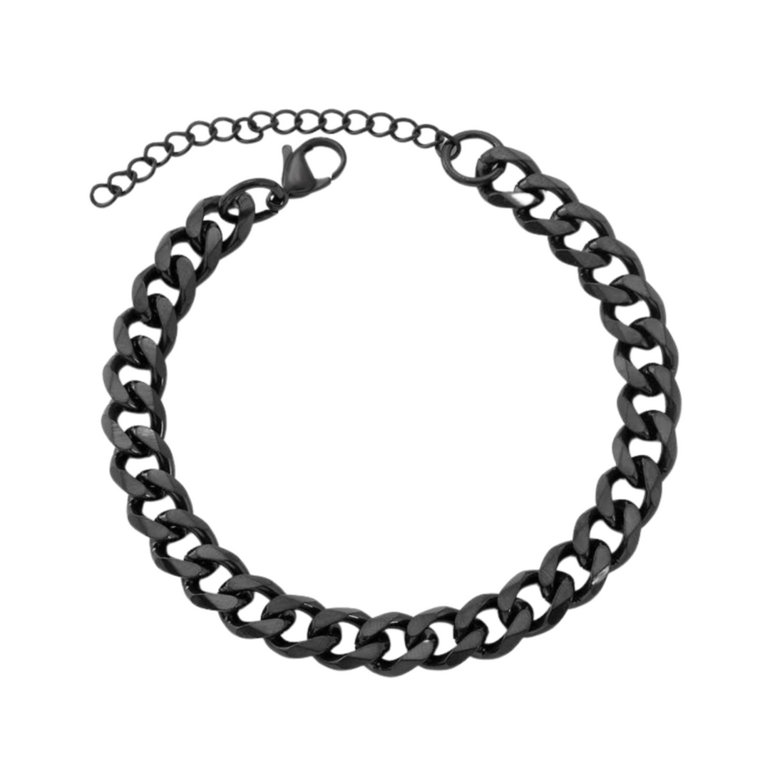 Cuban Chain Bracelet (Black) - ManfulCo