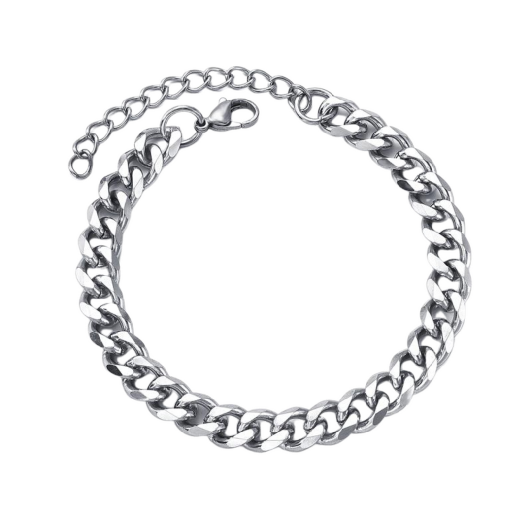 Cuban Chain Bracelet (Silver) - ManfulCo