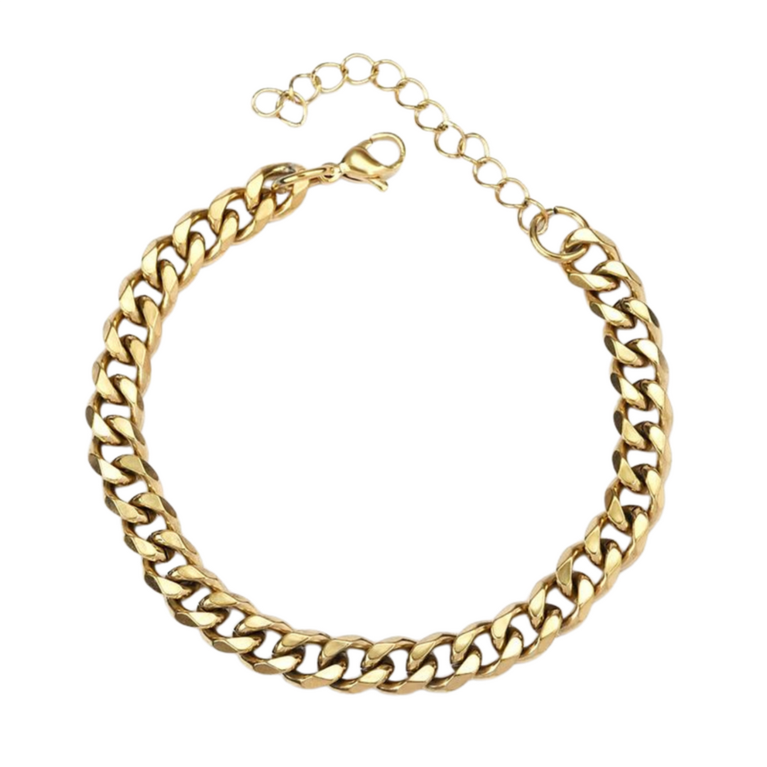Cuban Chain Bracelet (Gold) - ManfulCo