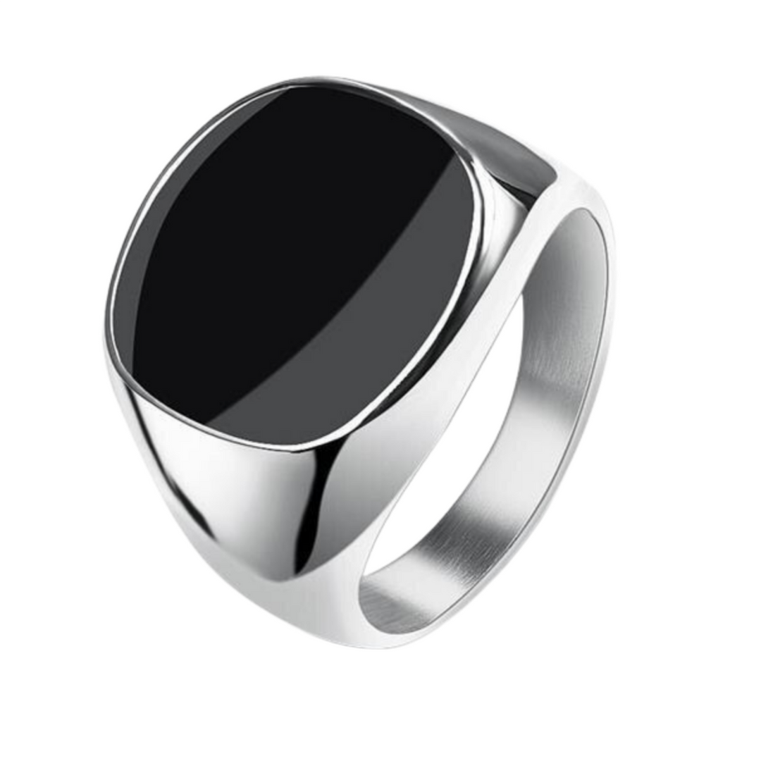 Onyx Signet Ring (Silver) - ManfulCo