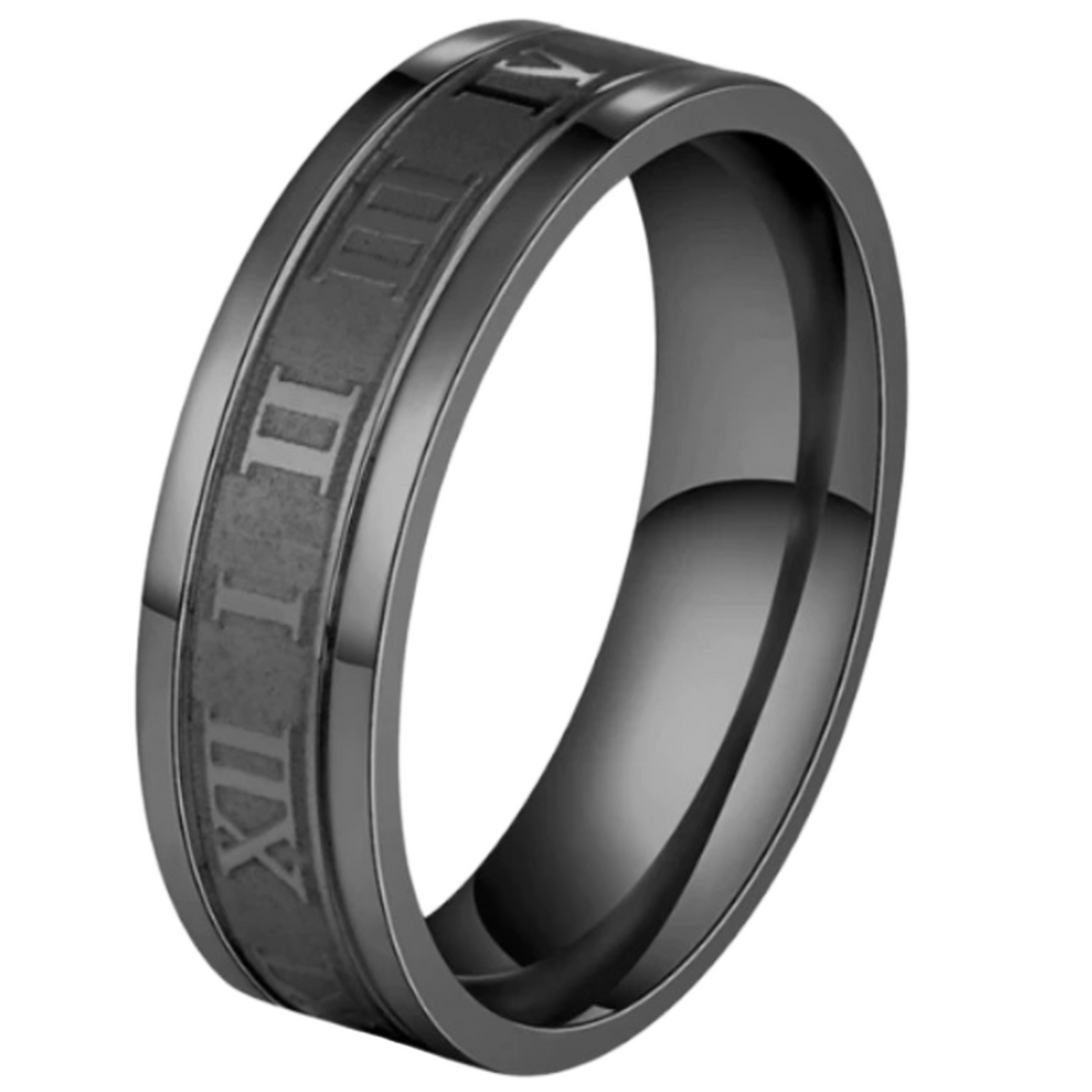 Roman Numerical Ring (Black) - ManfulCo