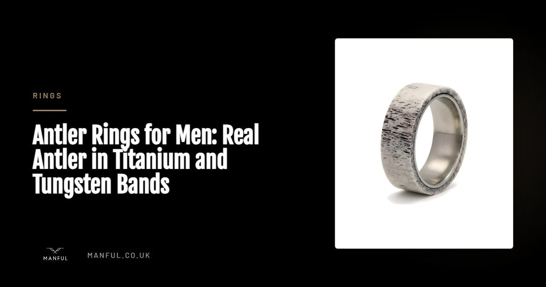 Antler Rings for Men: Real Antler in Titanium and Tungsten Bands