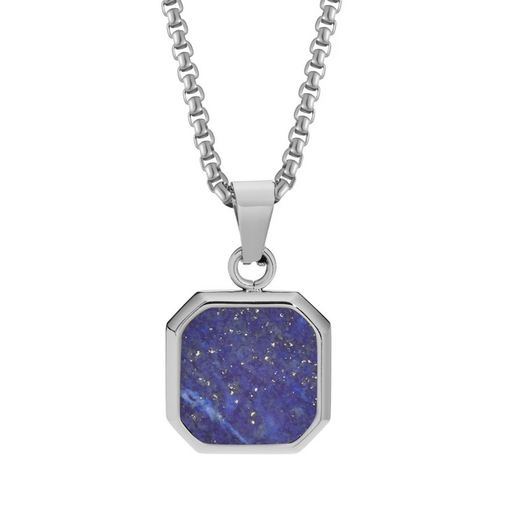 Lapis Square Necklace (Silver)