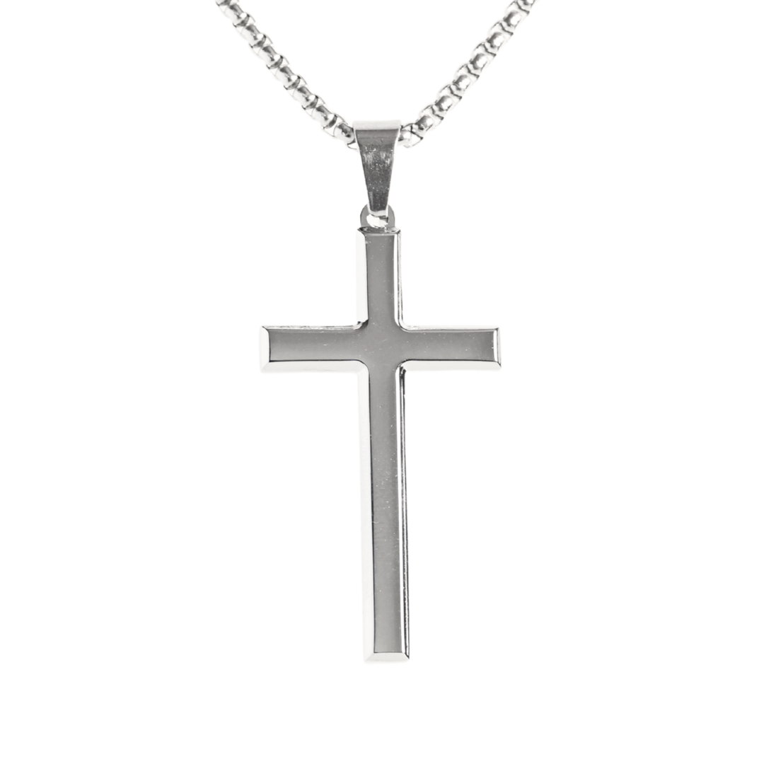 Cross Pendant Necklace (Silver) - Manful