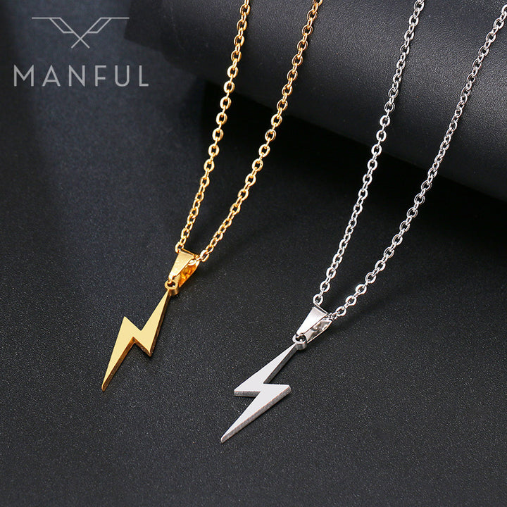 Lightning Pendant Necklace (Gold) - ManfulCo