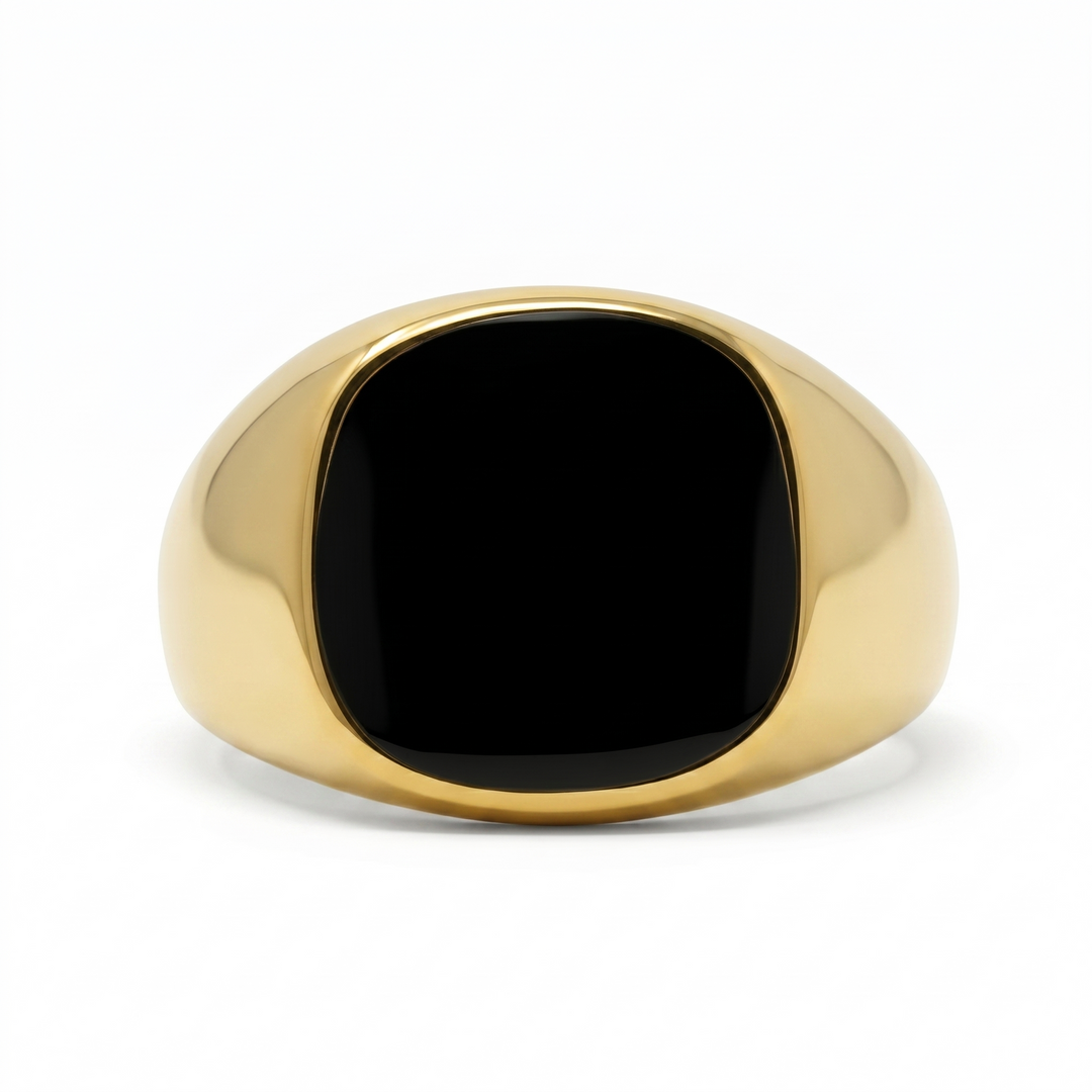 Onyx Signet Ring (Gold) - Manful