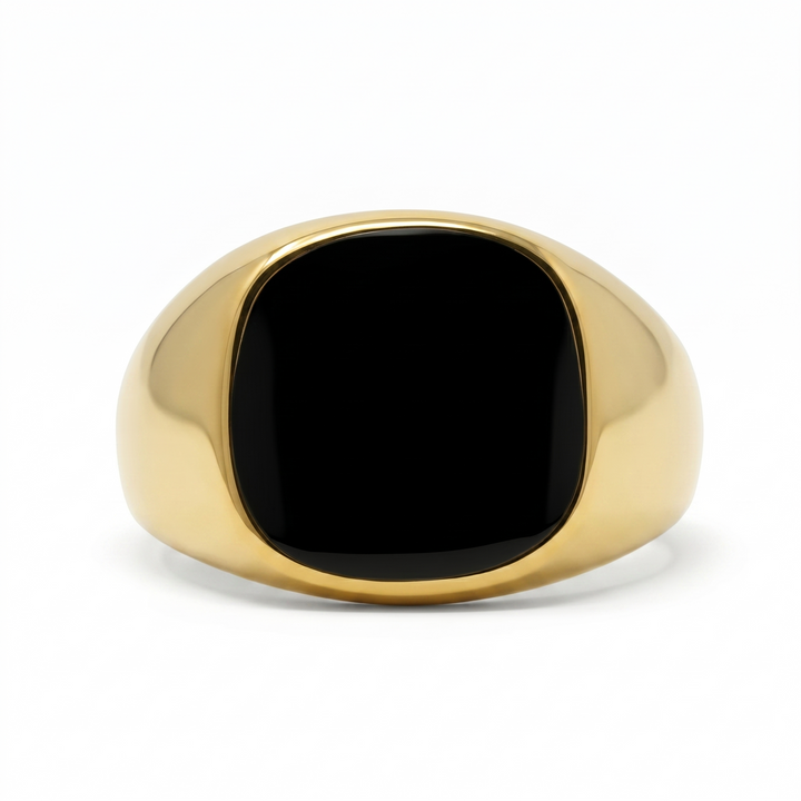 Onyx Signet Ring (Gold) - Manful