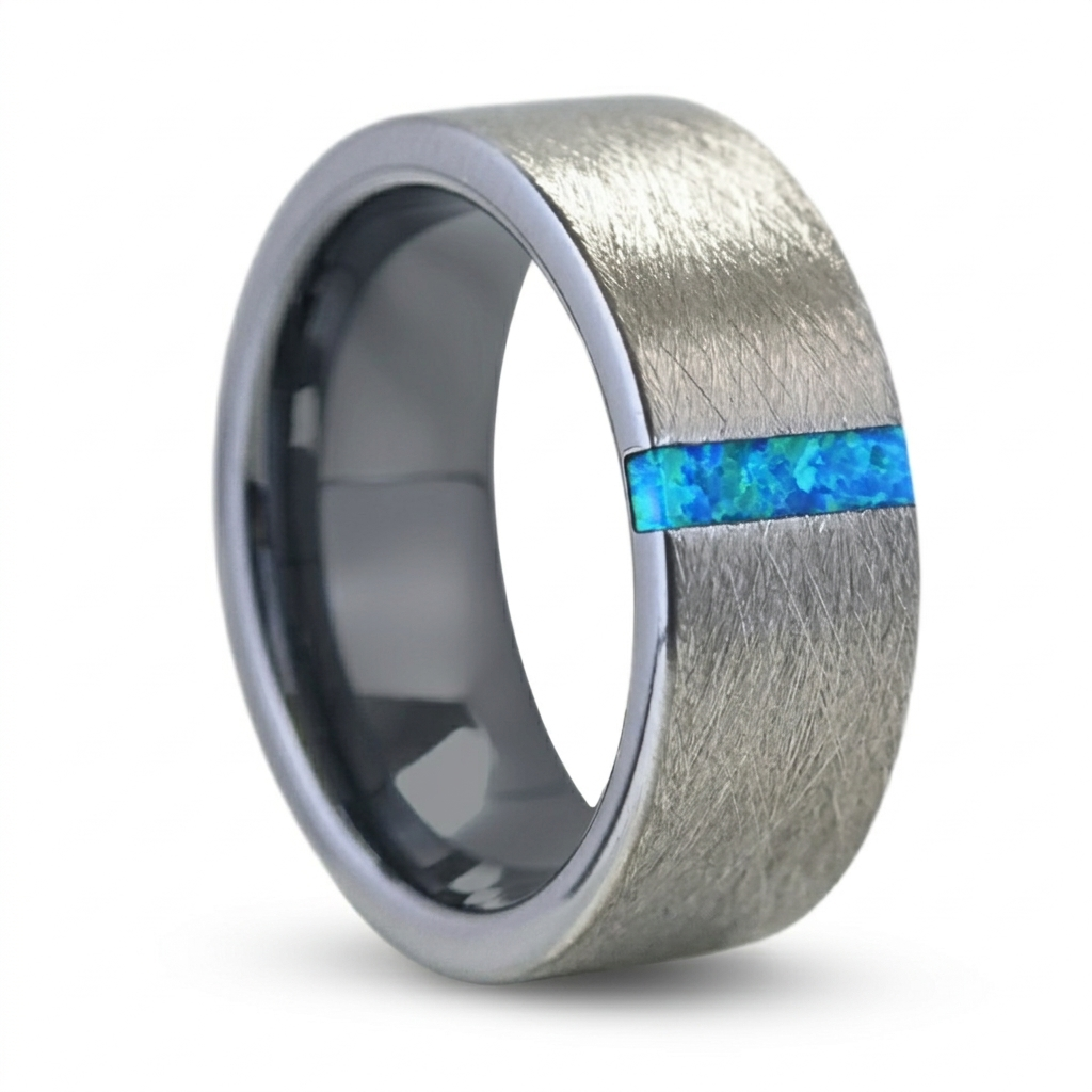 Azure Opal Line Tungsten Band - Manful