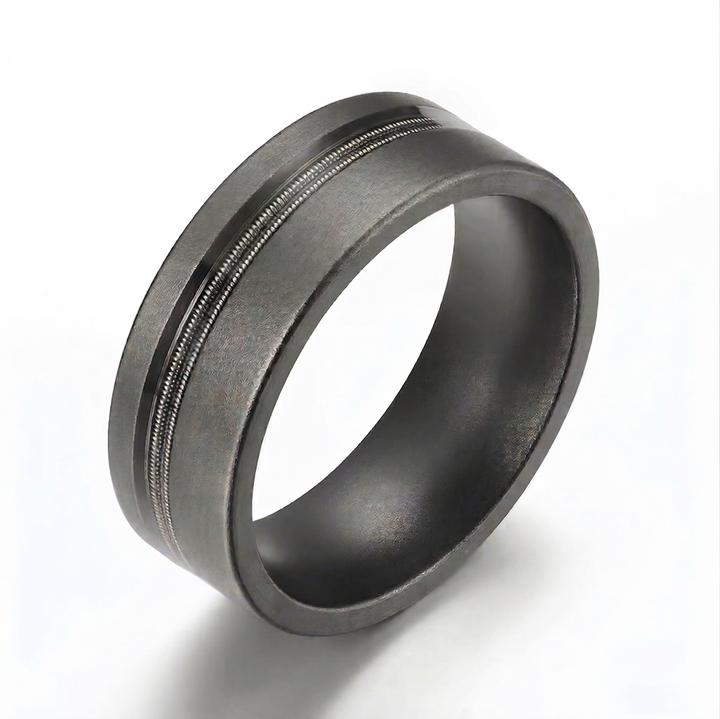 Gunmetal Guitar String Tungsten Band - Manful