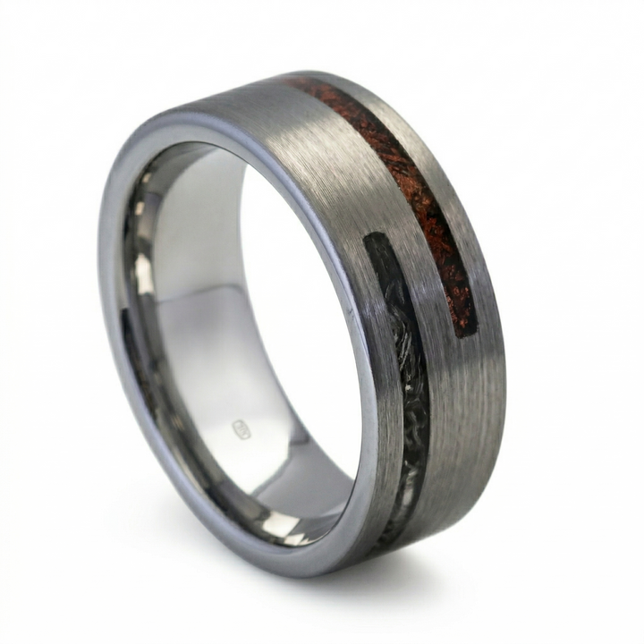 Meteorite & Dinosaur Bone Inlay Band - Manful
