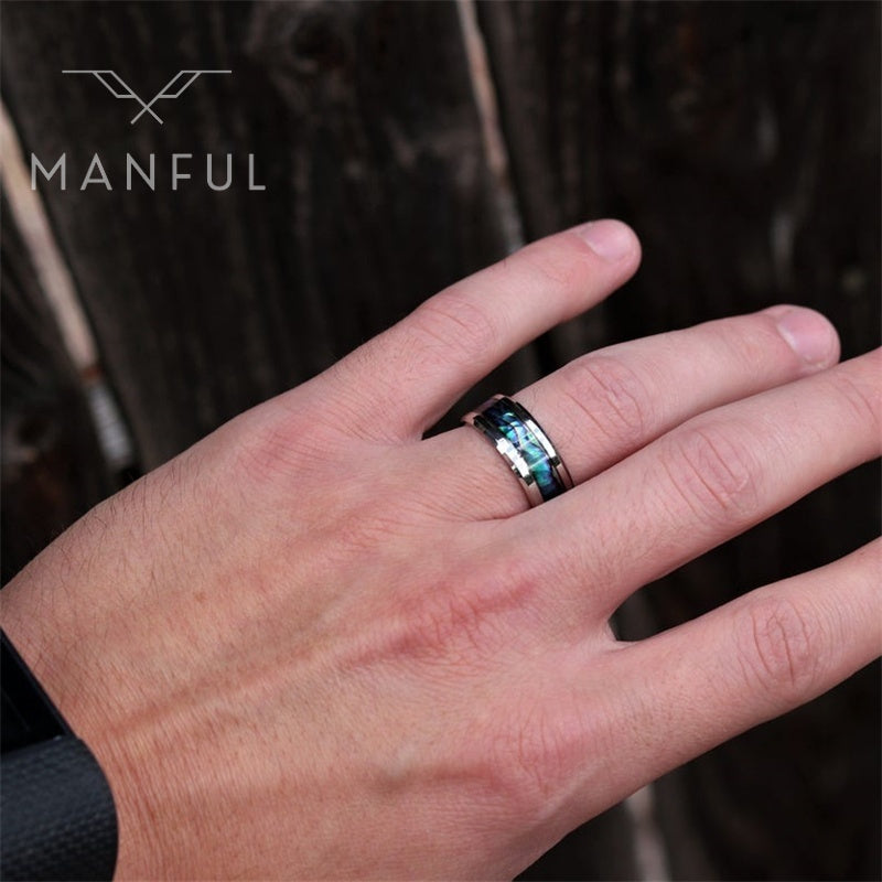 Fire Opal Band (Silver) - ManfulCo