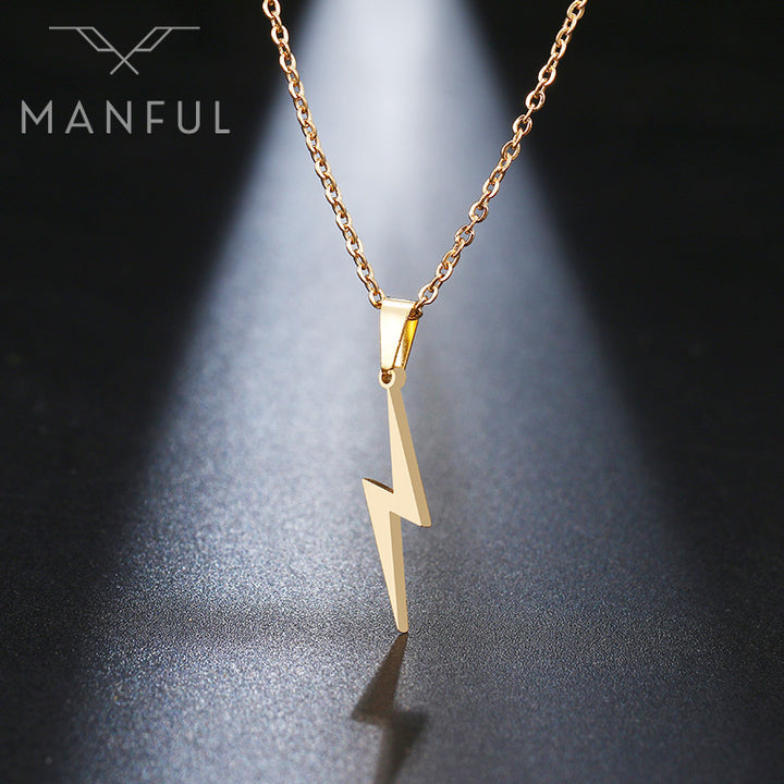 Lightning Pendant Necklace (Gold) - ManfulCo