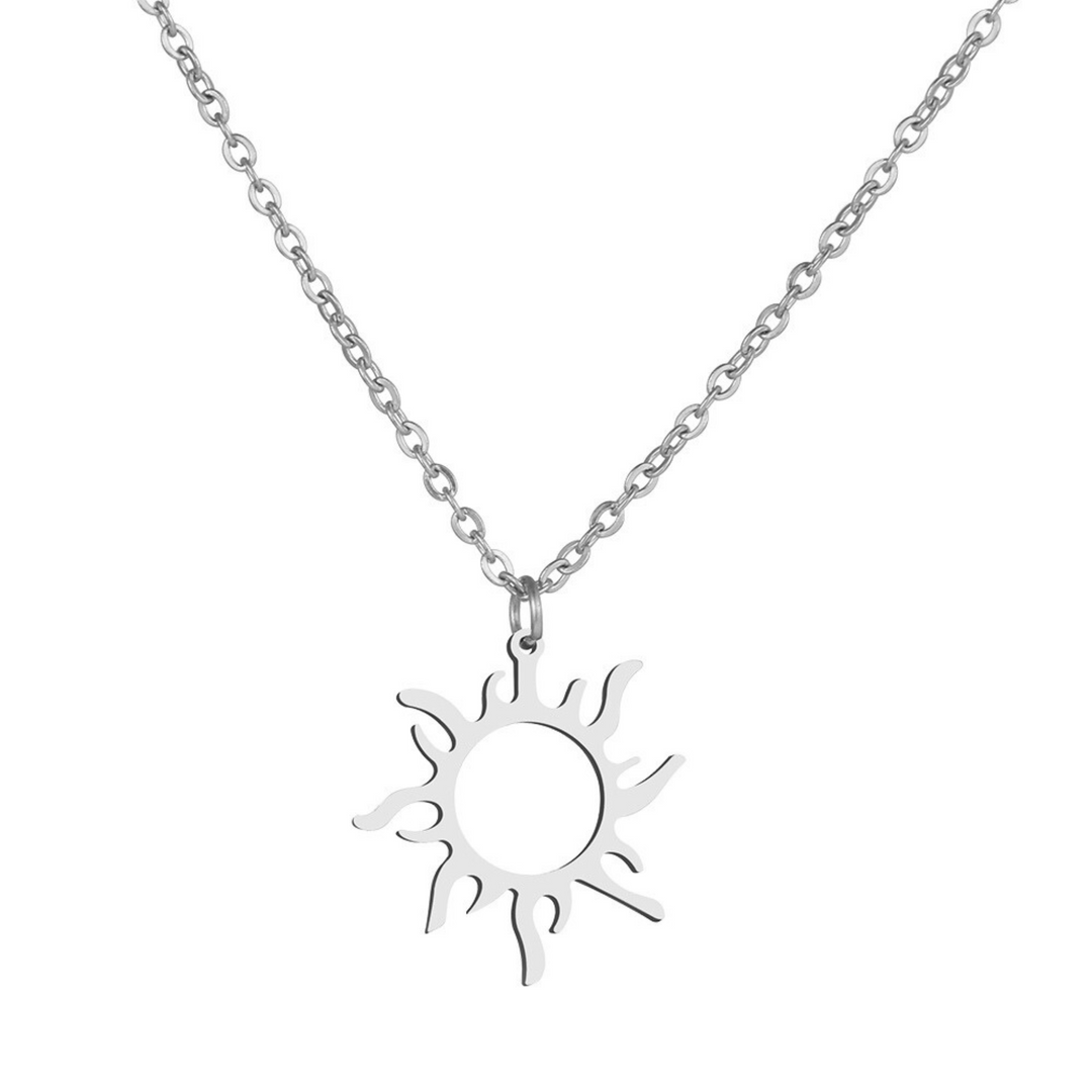 Sun Pendant Necklace (Silver) - ManfulCo