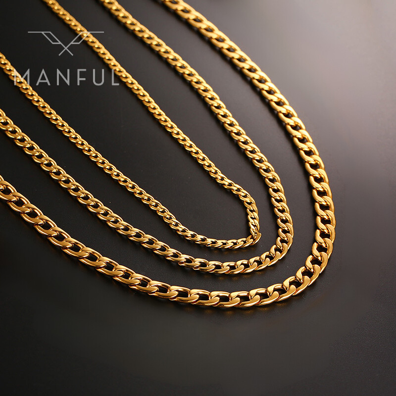 Cuban Chain Gold 3mm - ManfulCo