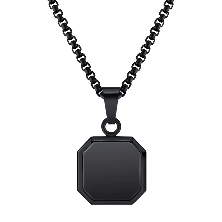 Onyx Square Necklace (Black) - ManfulCo