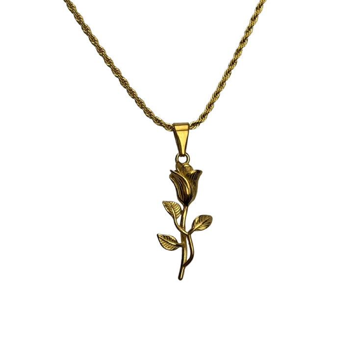 Rose Pendant Necklace (Gold) - ManfulCo