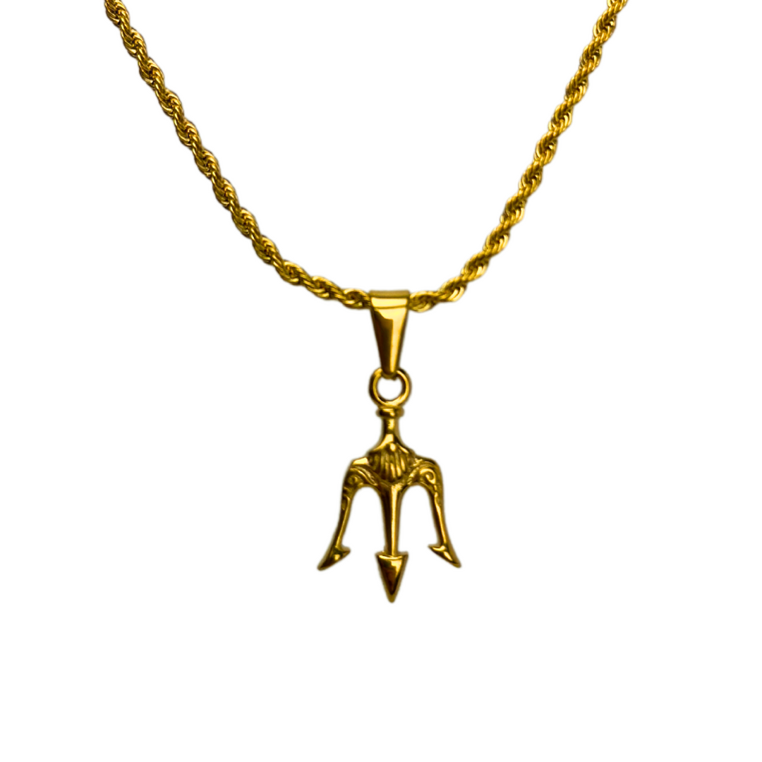 Trident Pendant Necklace (Gold) - ManfulCo