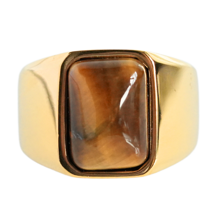 Tigers Eye Signet Ring (Gold)