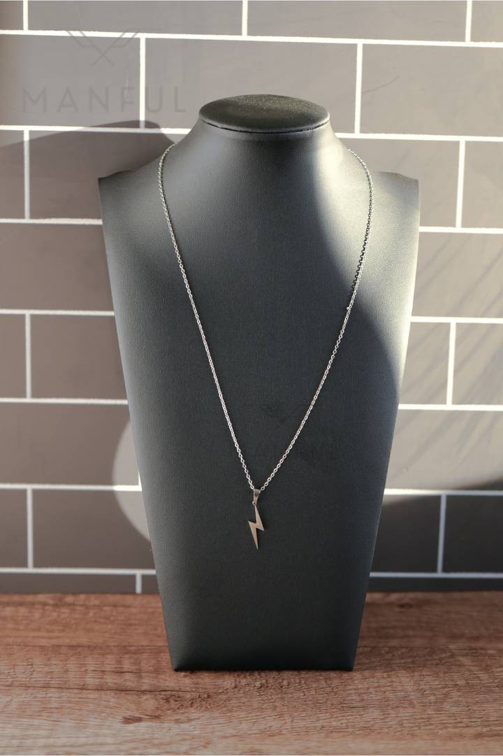 Lightning Pendant Necklace (Silver)