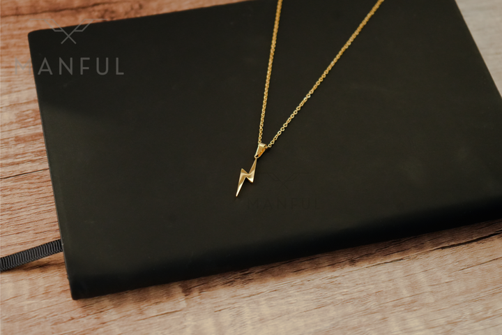 Lightning Pendant Necklace (Gold)