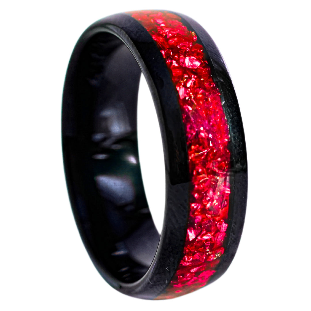Tungsten Red Opal Black Band - Manful