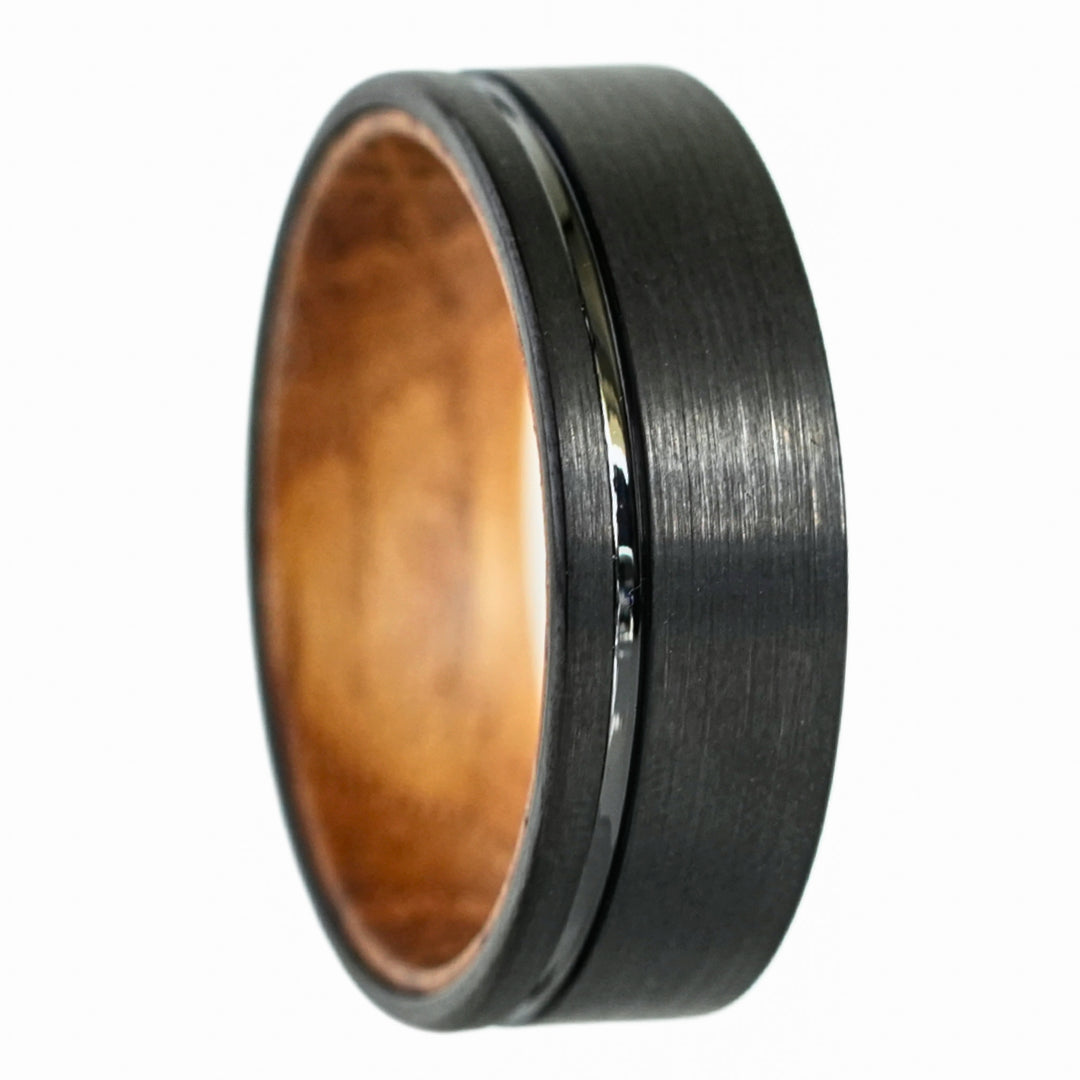 Black Wiskey Barrel Sleeved Ring - Manful