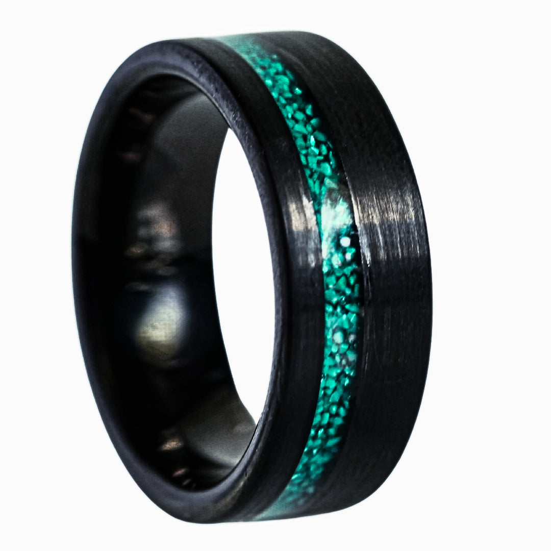 Tungsten Malachite Inlay Band (Black) - Manful