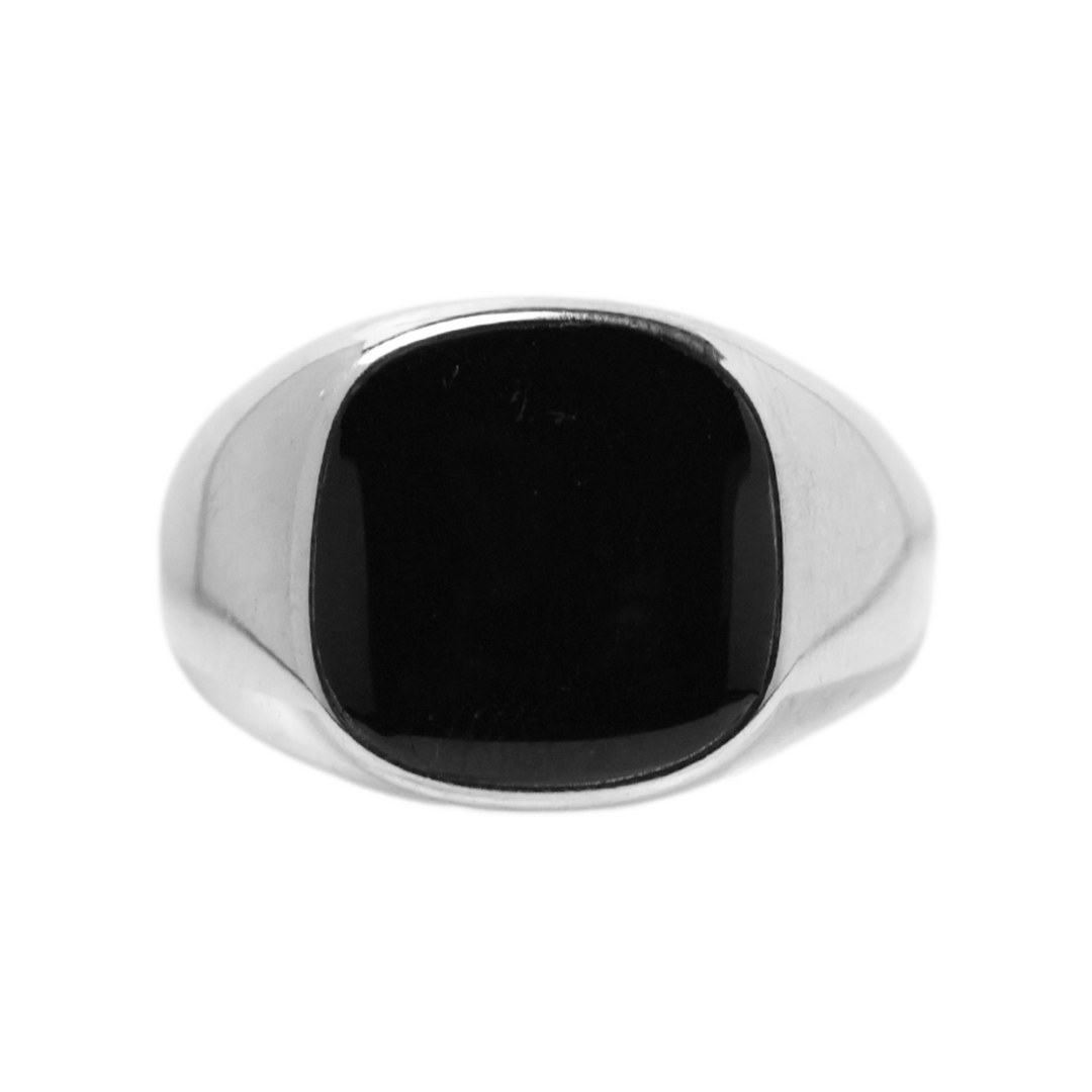 Onyx Signet Ring (Silver) - Manful