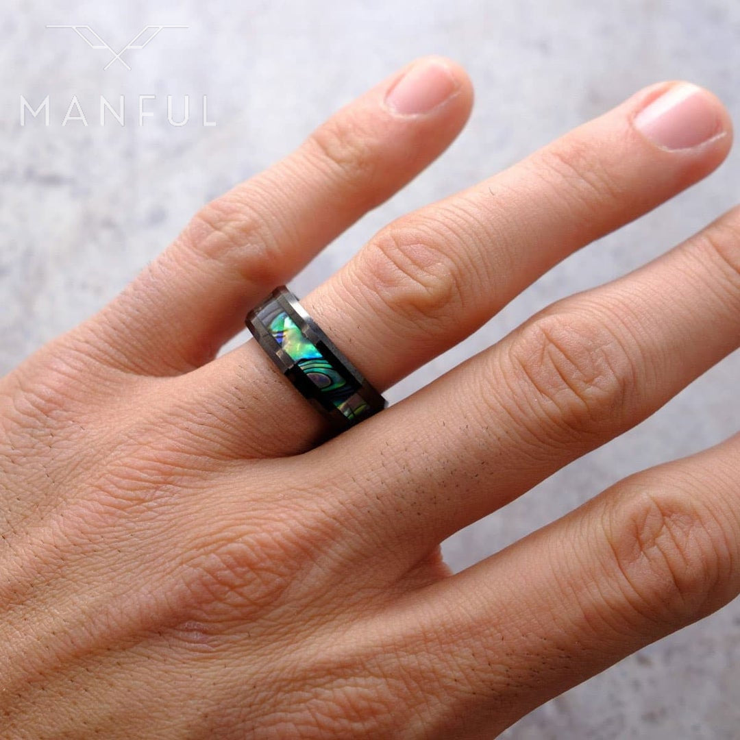 Fire Opal Ring (Black) - ManfulCo