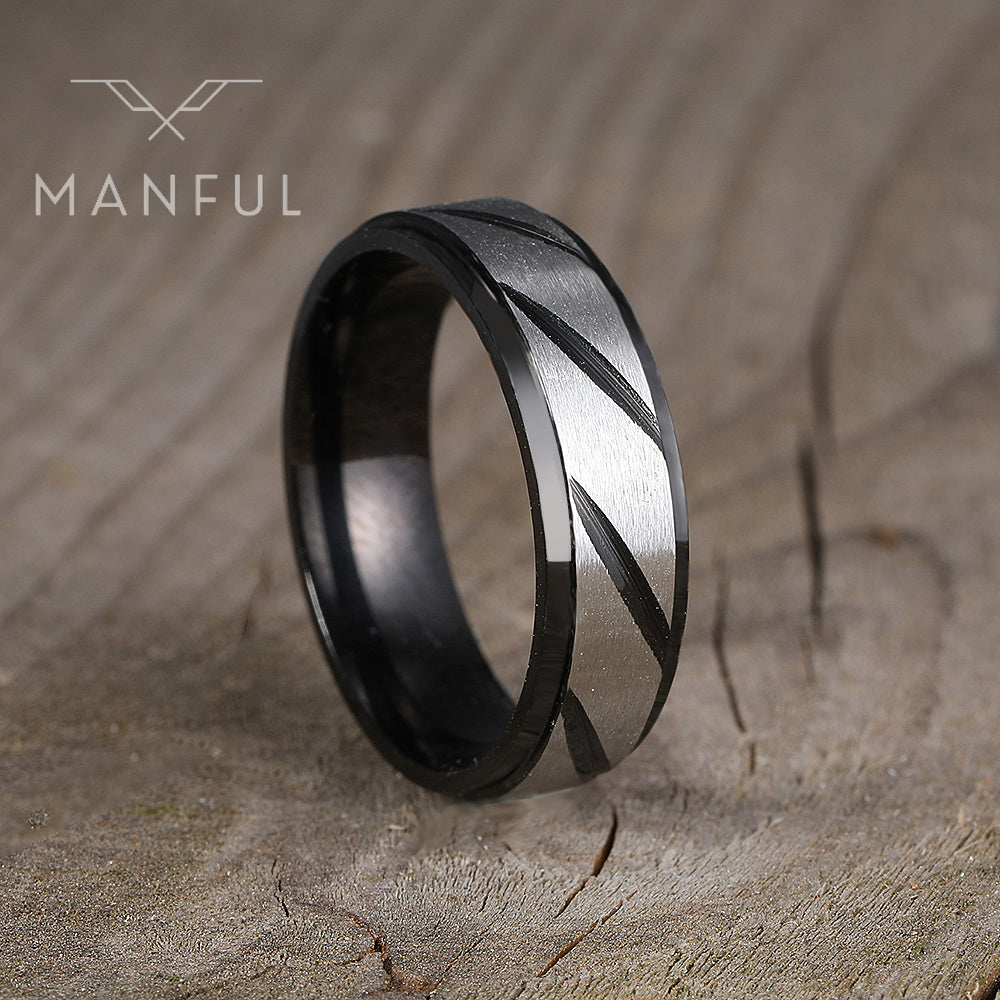 Spiral Ring (Black) - ManfulCo