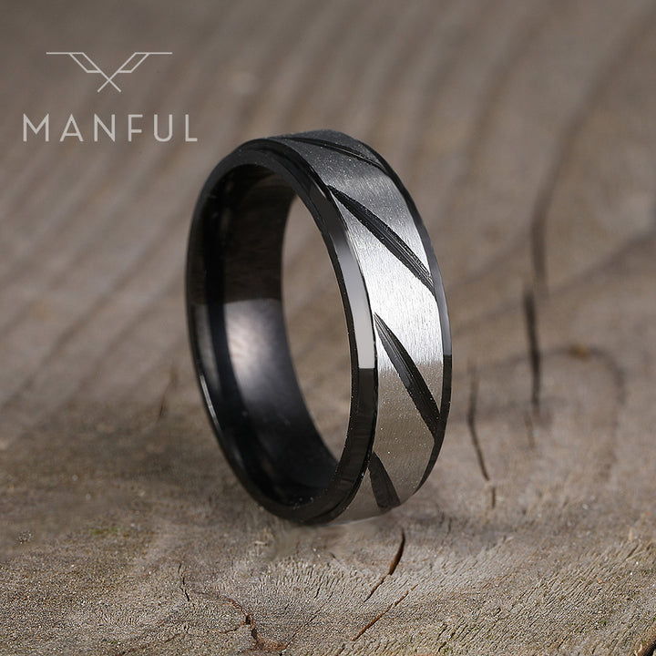 Spiral Ring (Black) - ManfulCo