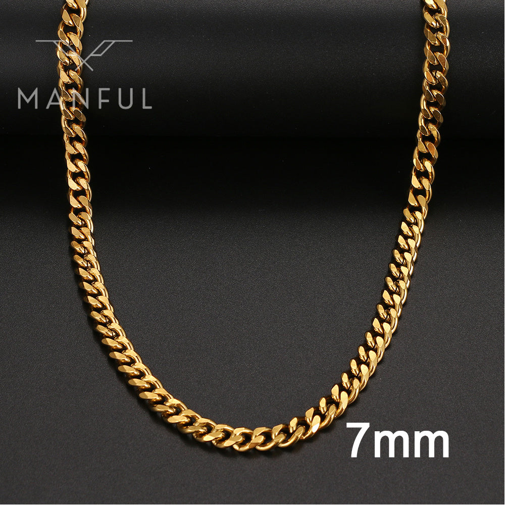 Cuban Chain Gold 7mm - ManfulCo