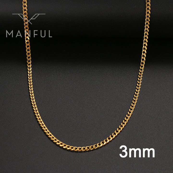 Cuban Chain Gold 3mm - ManfulCo