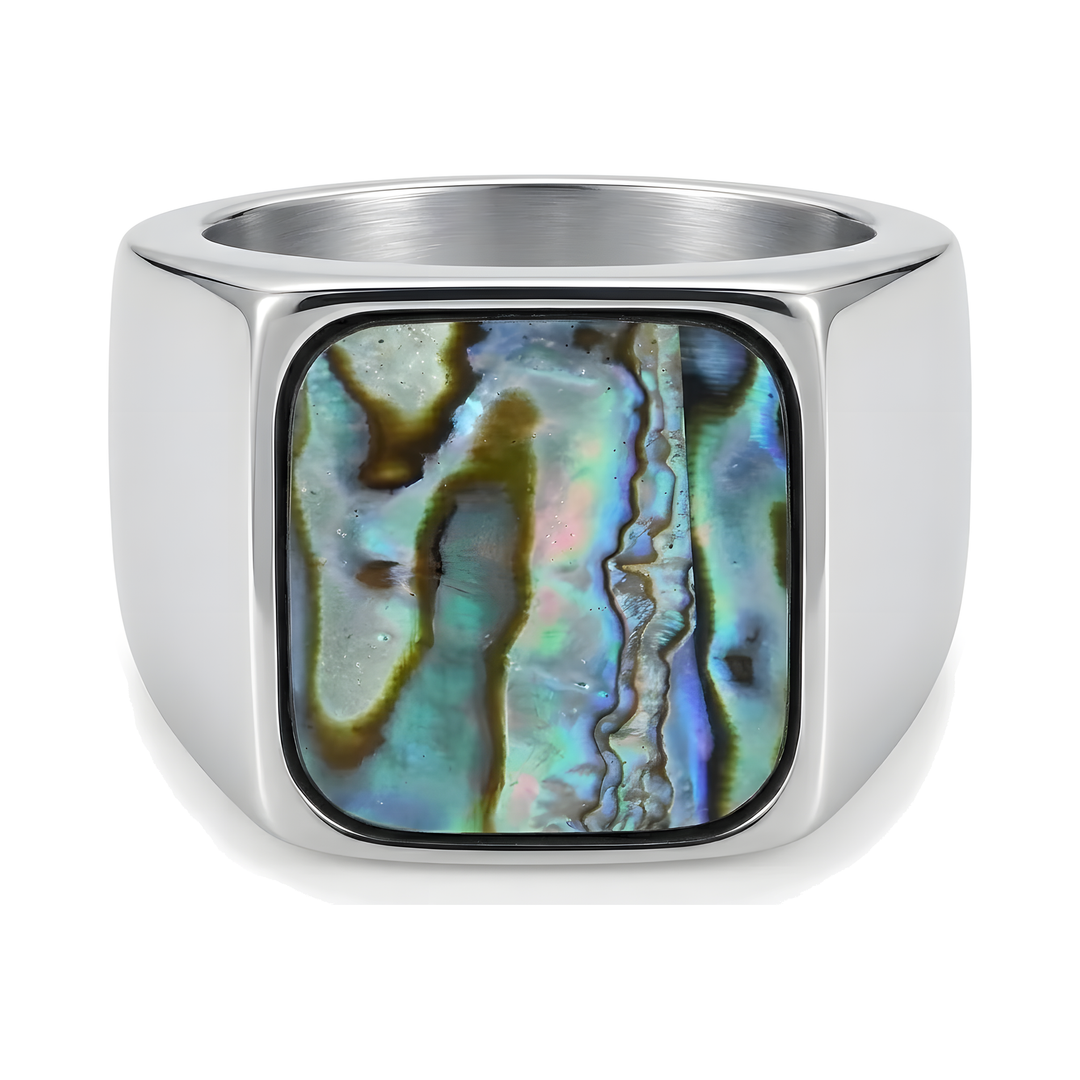 Abalone Shell Signet Ring