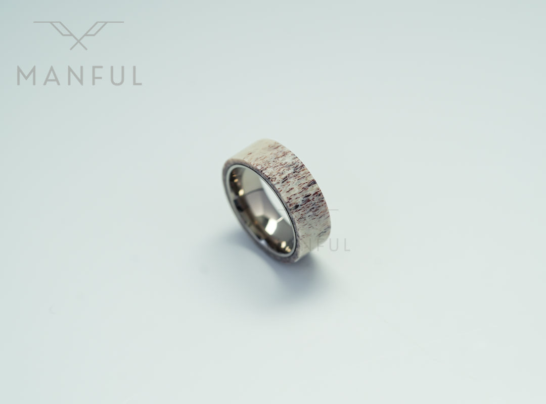 Antler & Titanium Band, standing at an angle on a plain light background