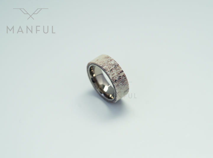 Antler & Titanium Band, standing at an angle on a plain light background