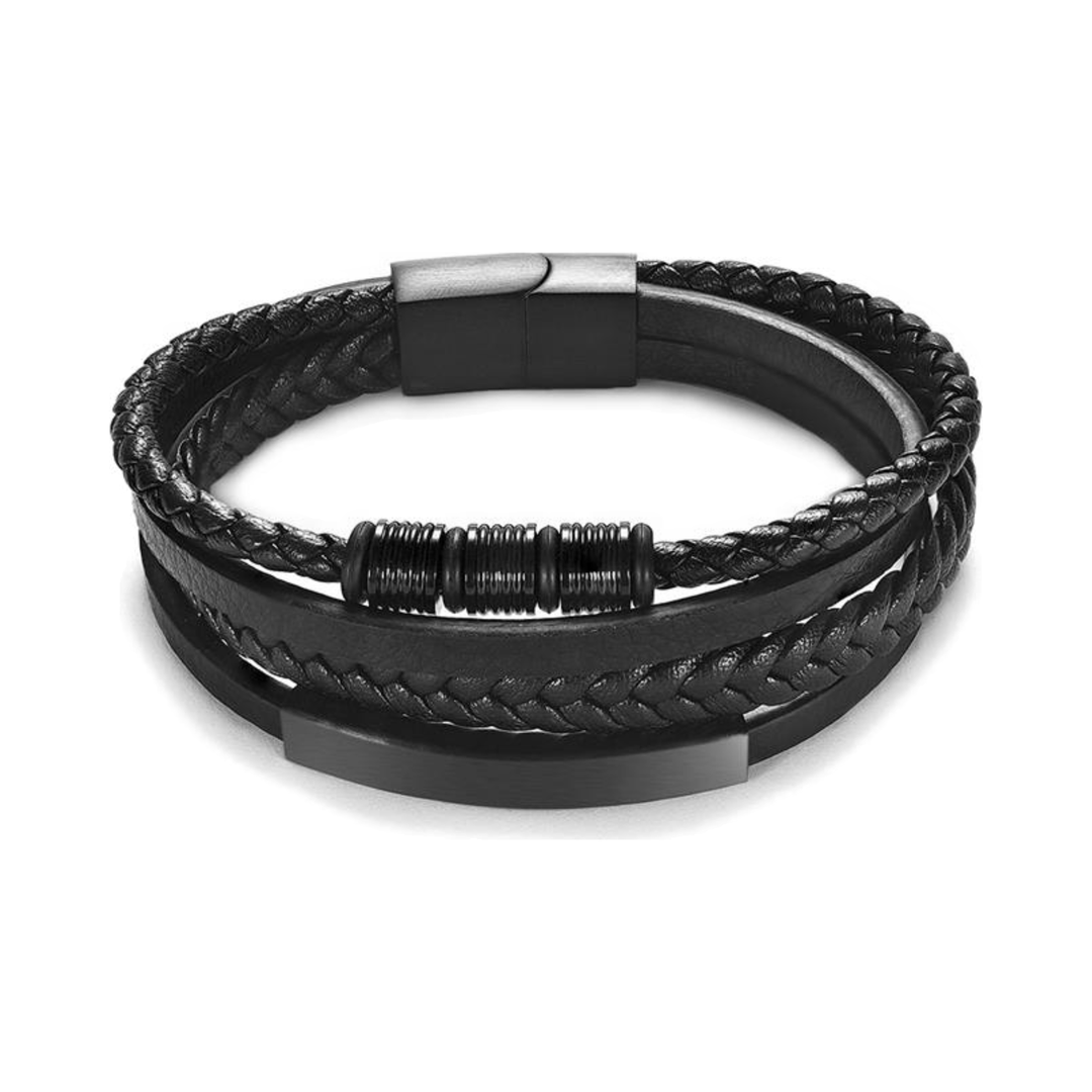 Black Leather Bracelet