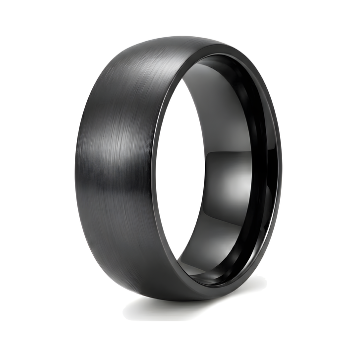 Brushed Titanium Band Black, isolated on a white background at a standing angle