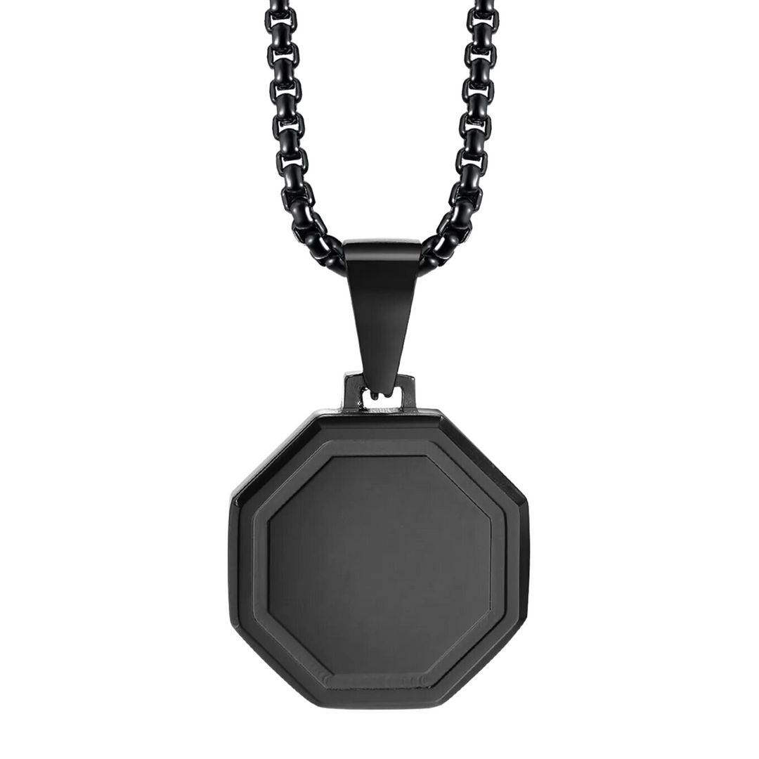 Onyx Octagon Necklace (Black)