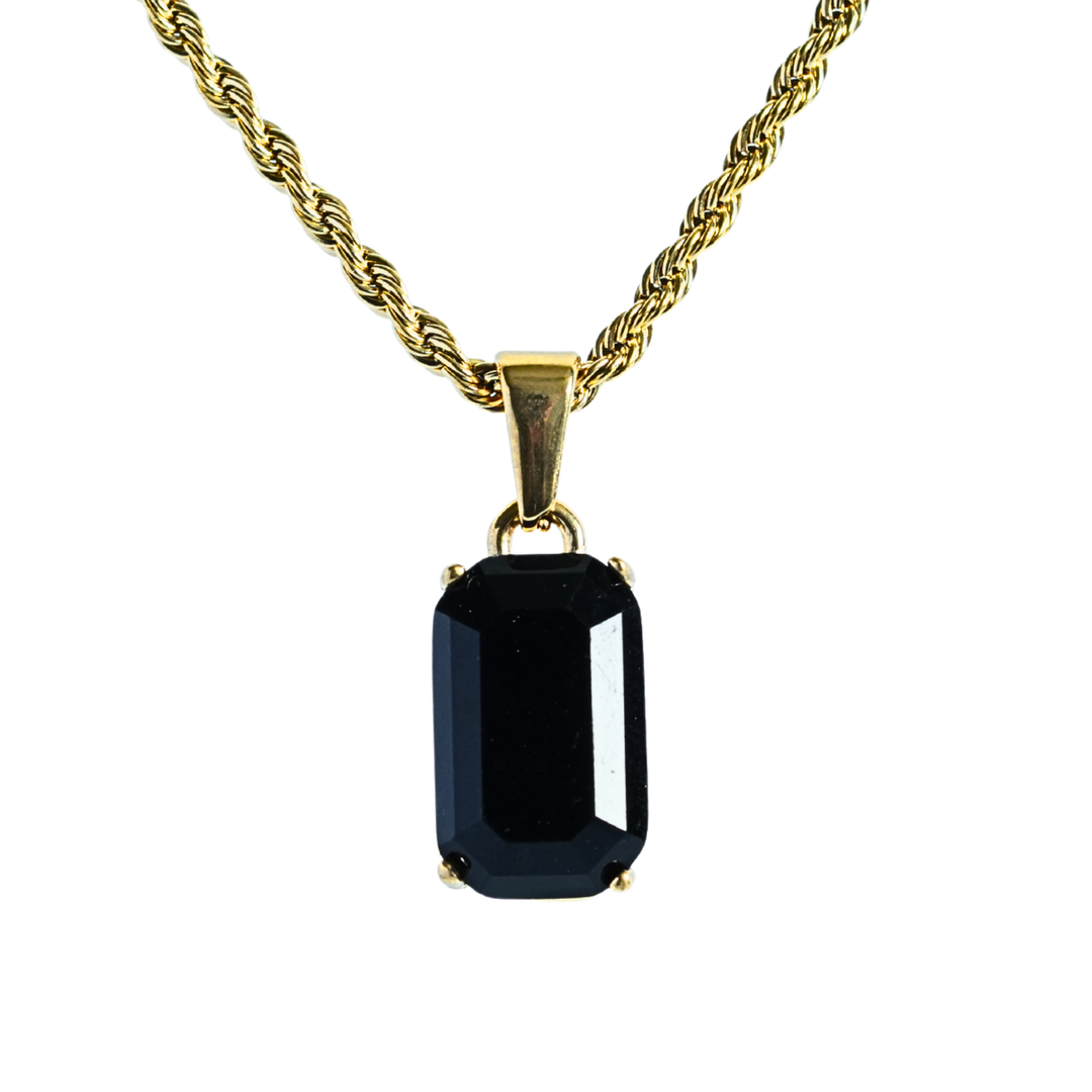 Onyx Stone Pendant (Gold)