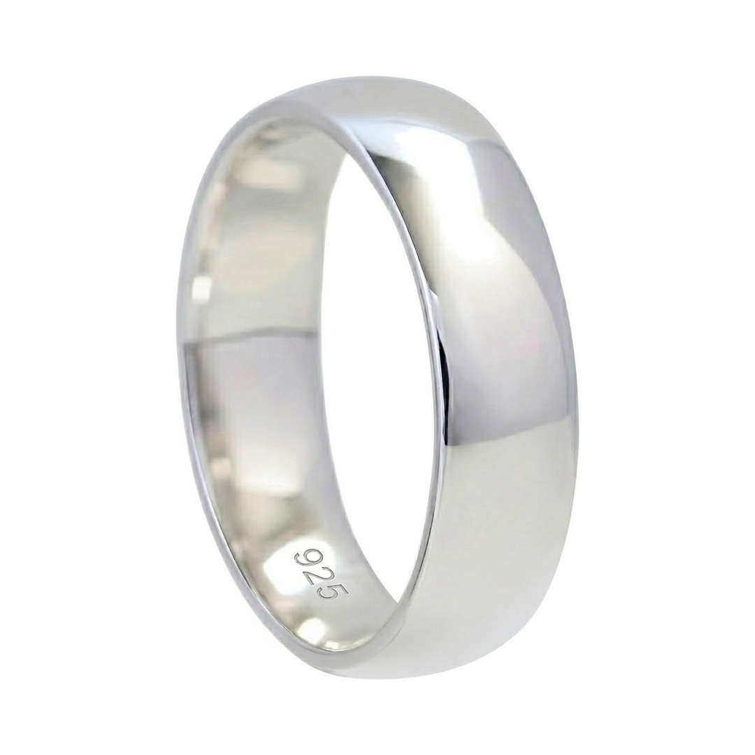 Simple 6mm 925 Silver Ring