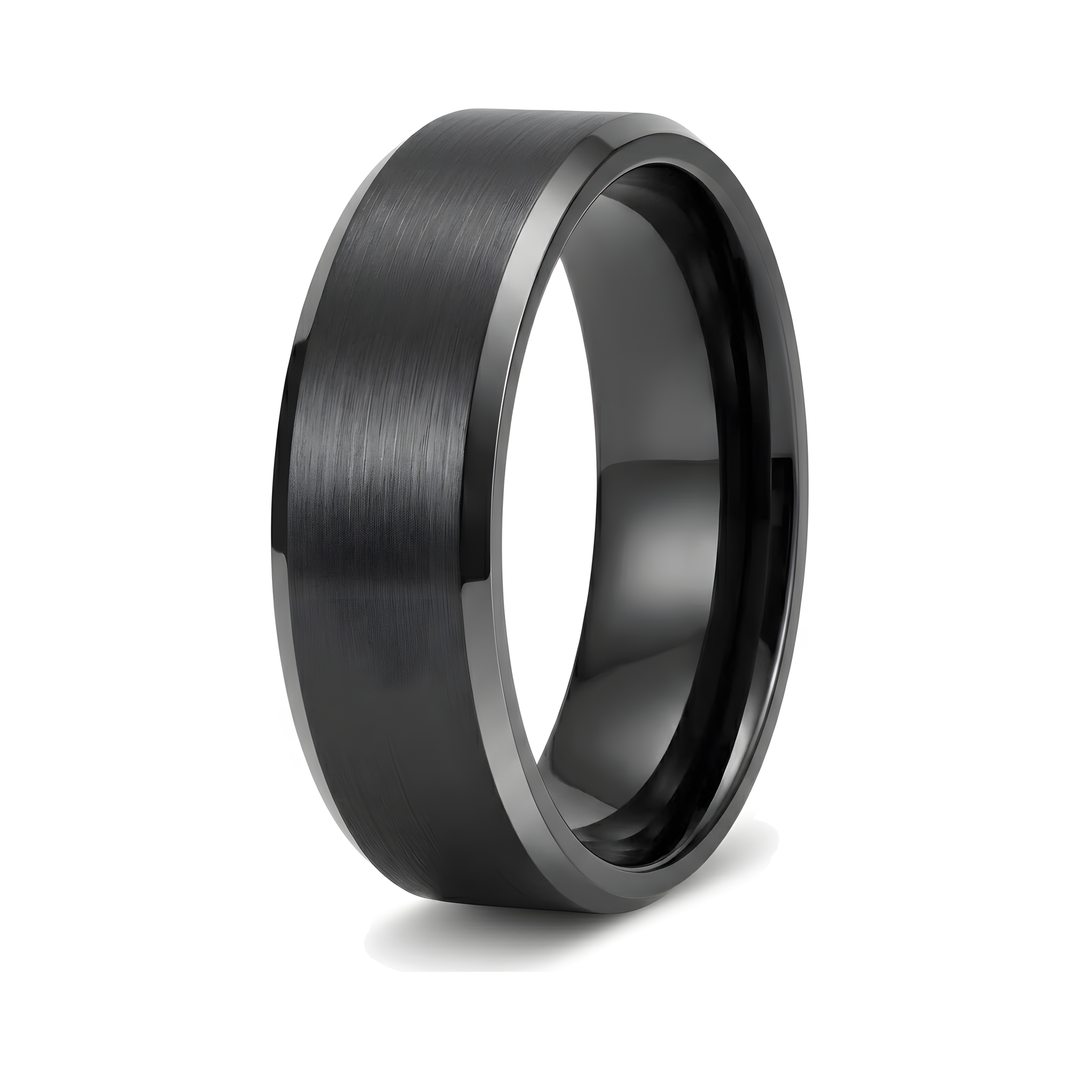 Simple Stainless Steel Ring 8mm (Black)